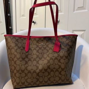 Coach monogram pink tote